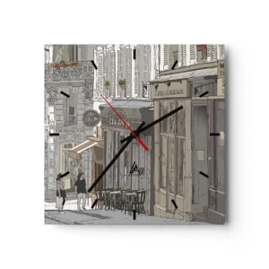 Reloj de pared - Reloj de vidrio - Alegrías urbanas - 40x40 cm