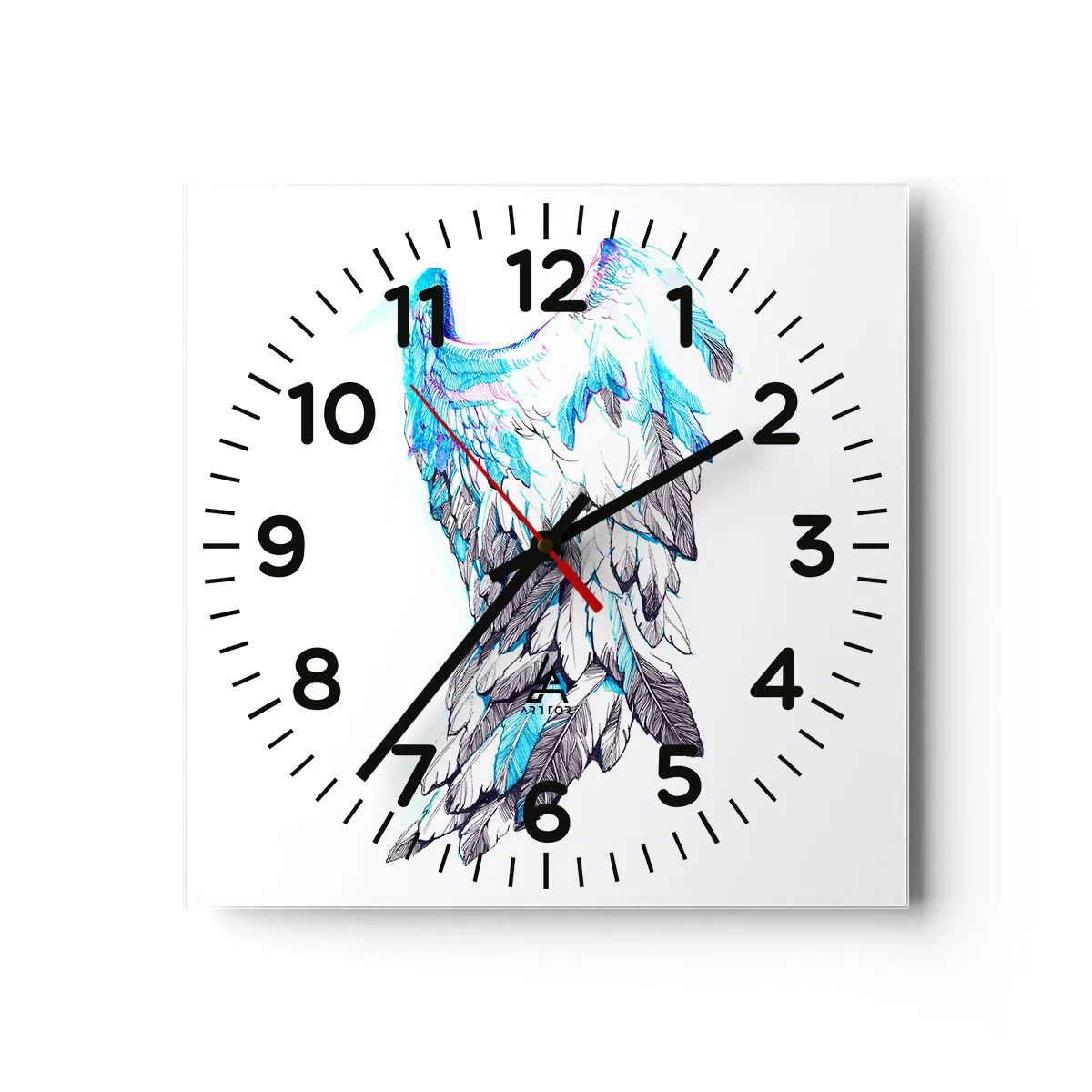 Reloj de pared - Reloj de vidrio - Necesito alas - 30x30 cm