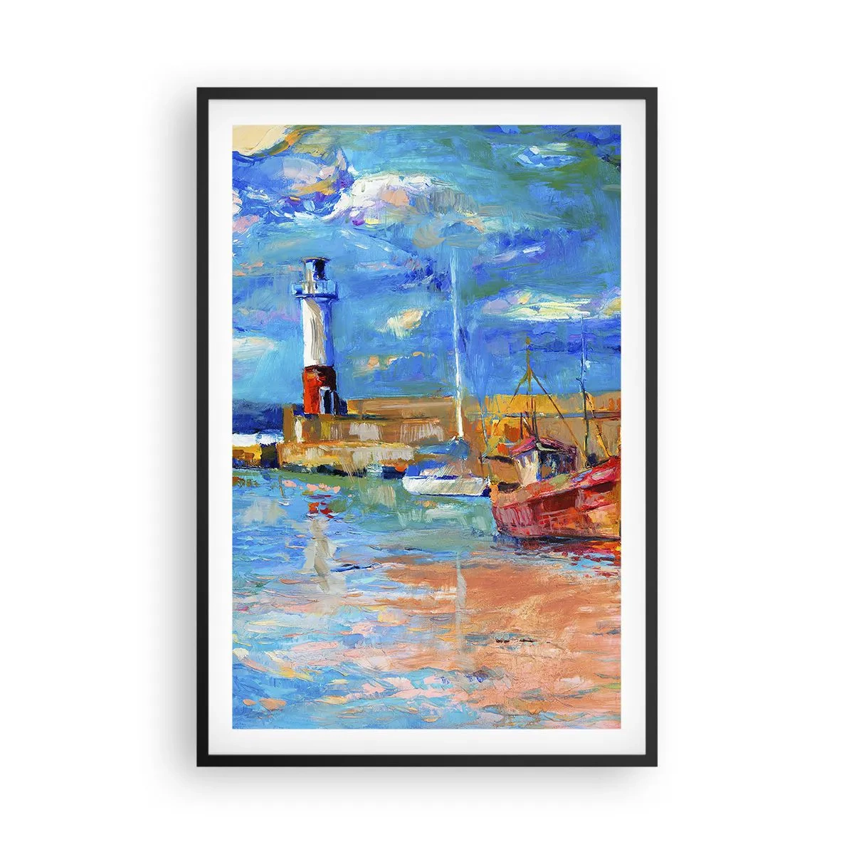Póster en marco negro - Tarde en la bahía del arco iris - 61x91 cm
