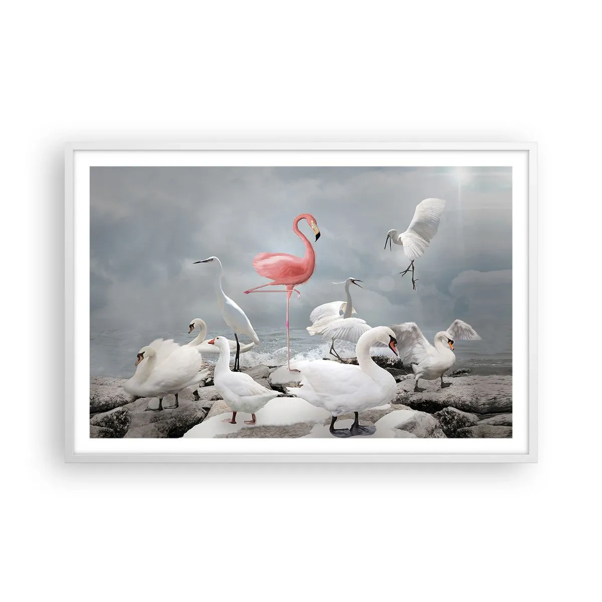 Póster en marco blanco - ¿De dónde vengo? - 91x61 cm