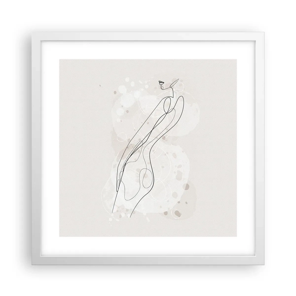 Póster en marco blanco - Una mirada no dice nada y al mismo tiempo lo dice todo - 40x40 cm