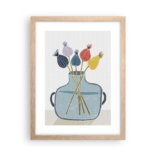 Póster en marco roble claro - Como una semilla de amapola - 30x40 cm