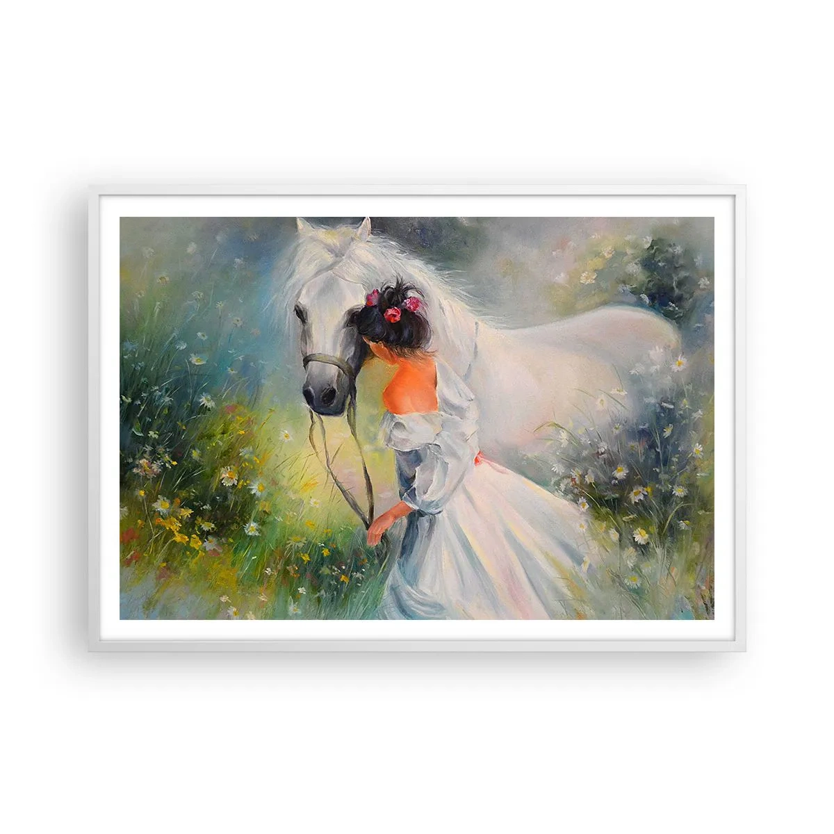 Póster en marco blanco - Como si de un hermoso sueño se tratara - 100x70 cm