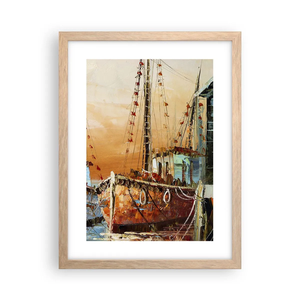 Póster en marco roble claro - Regreso pacífico - 30x40 cm