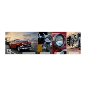 Muestra de fotomural autoadhesivo Deluxe Sticker - El rojo calor de los trópicos - Auto, Automotor, Vintage - 100x30 cm