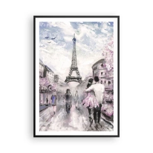 Póster en marco negro - La ciudad del amor - 70x100 cm