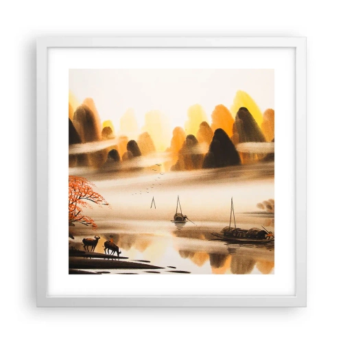 Póster en marco blanco - Más allá del Lejano Oriente - 40x40 cm