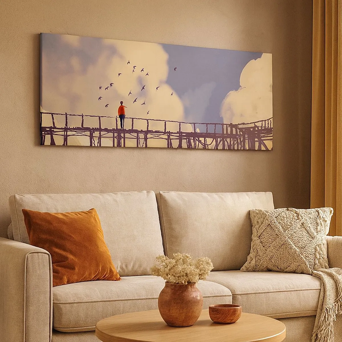 Cuadro sobre lienzo - Impresión de Imagen - Anhelo azul - 100x40 cm