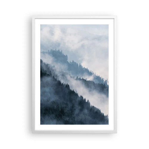 Póster en marco blanco - Misticismo de las montañas - 50x70 cm
