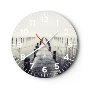 Reloj de pared - Reloj de vidrio - Sumergirse en la paz - 30x30 cm