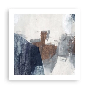 Póster - Formas azules y marrones - 50x50 cm