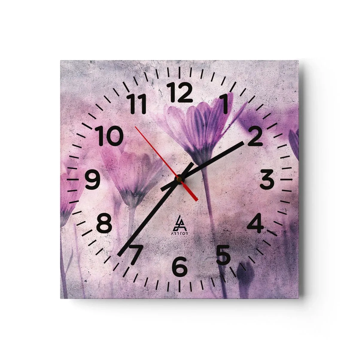 Reloj de pared - Reloj de vidrio - Sueño de flores - 40x40 cm