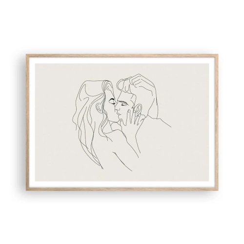 Póster en marco roble claro - Unión y sentimiento - 100x70 cm