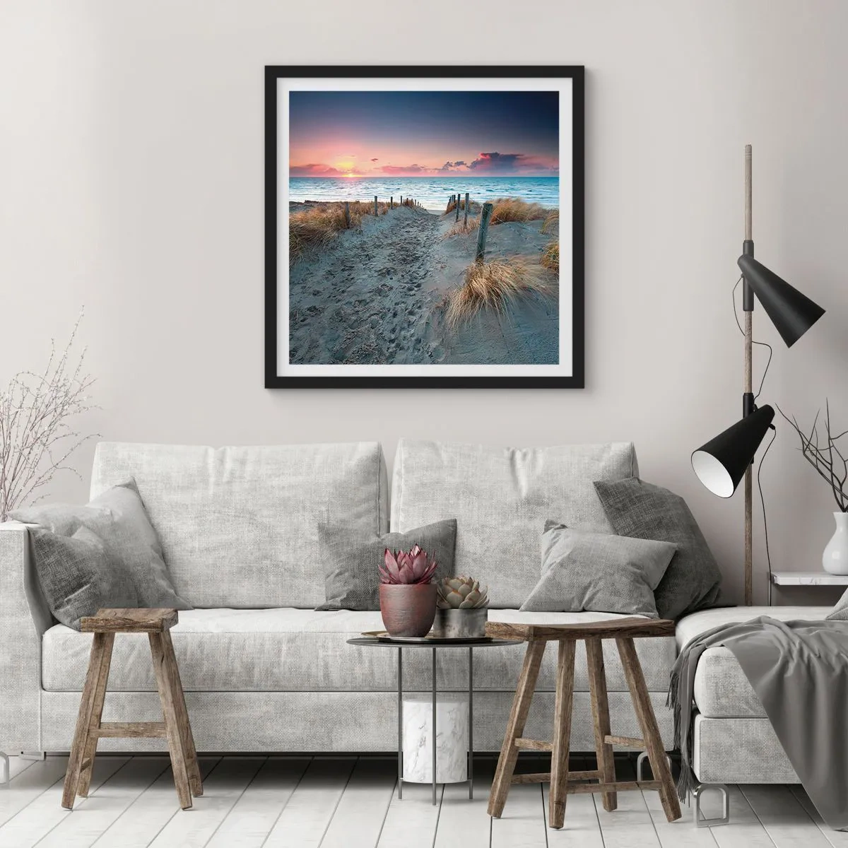 Póster en marco negro - Se derramó un arco iris de luminosidad.... - 40x40 cm