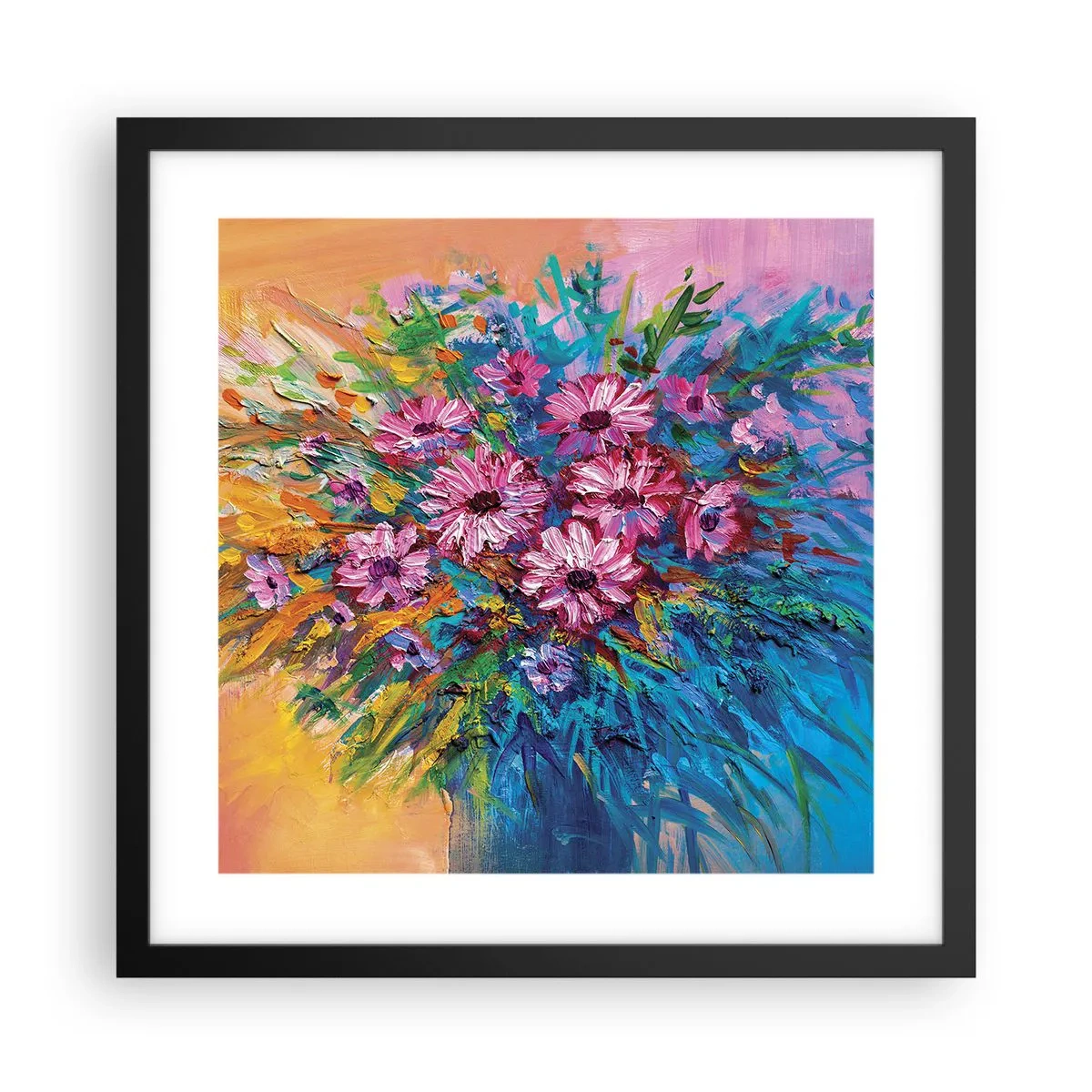 Póster en marco negro - La energía de la vida - 40x40 cm