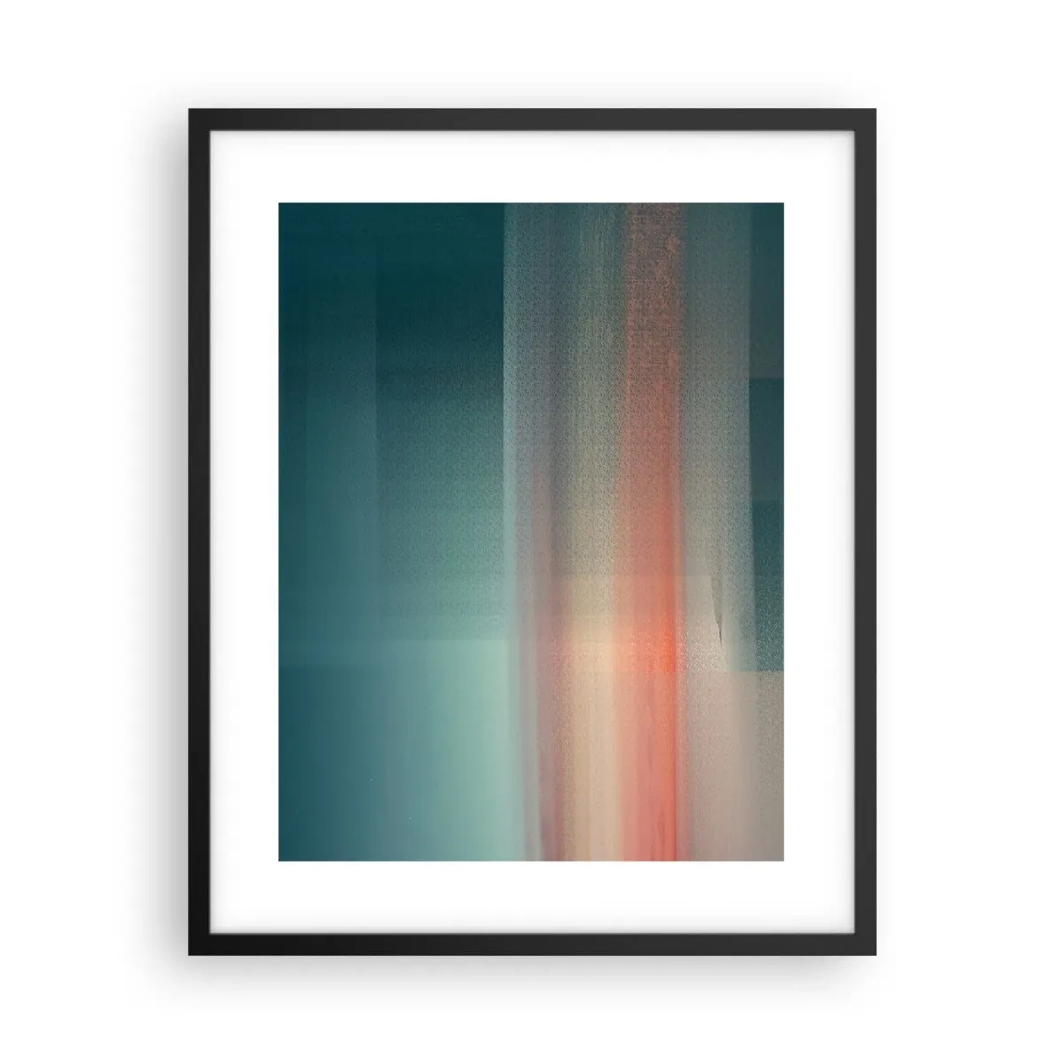 Póster en marco negro - Abstracción: ondas de luz - 40x50 cm