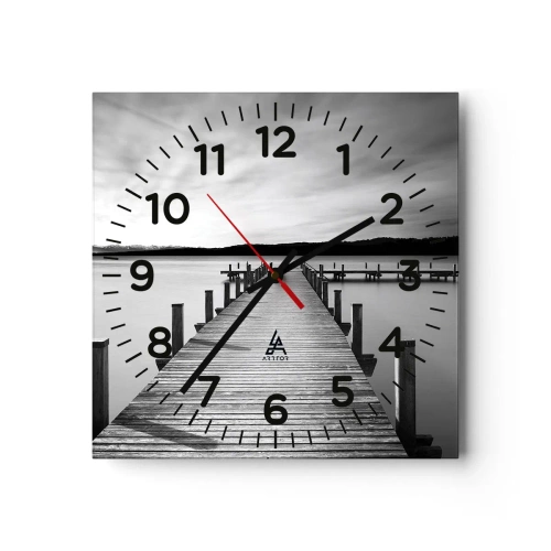 Reloj de pared - Reloj de vidrio - En el lago de la paz - 30x30 cm