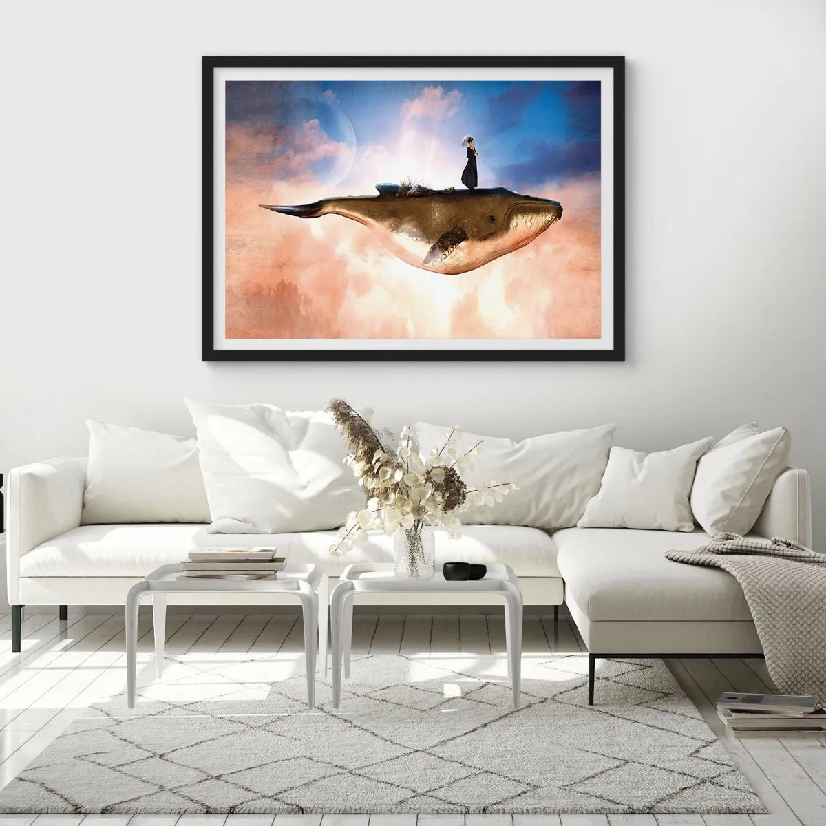 Póster en marco negro - Un viaje surrealista - 91x61 cm