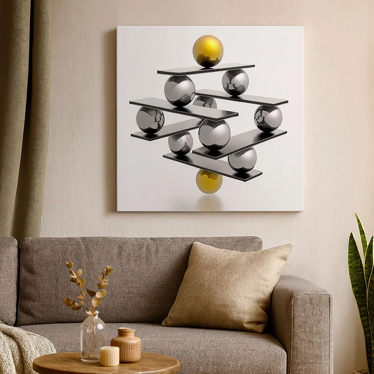 Cuadro sobre lienzo - Impresión de Imagen - Balance de oro y plata - 30x30 cm