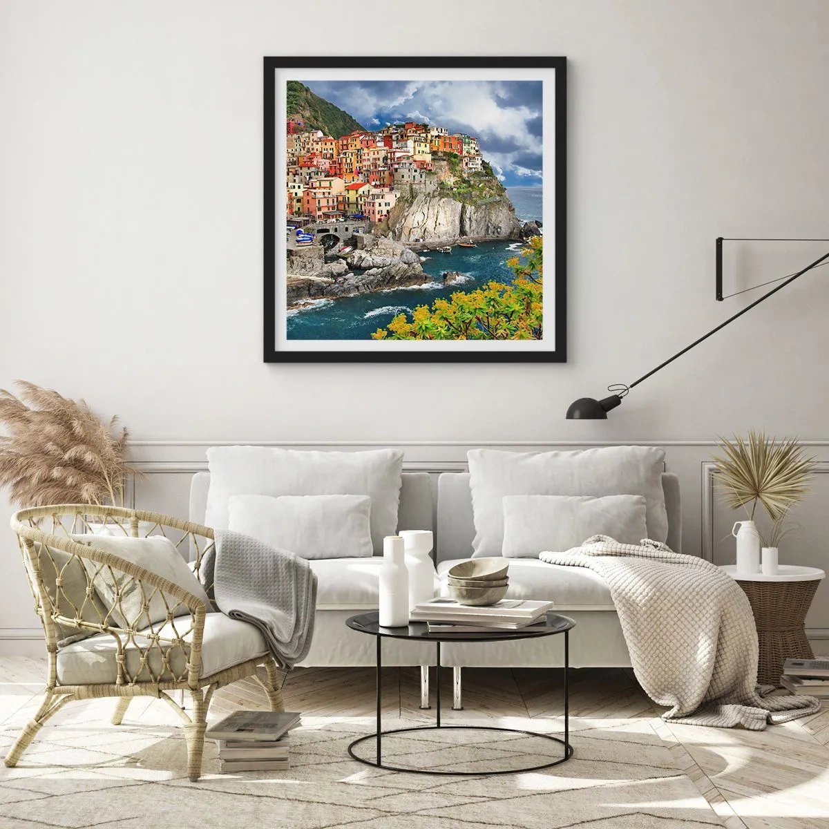 Póster en marco negro - En el acantilado - 60x60 cm