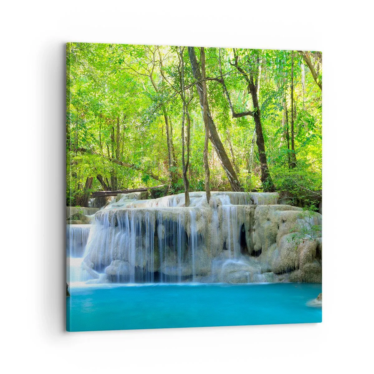 Cuadro sobre lienzo - Impresión de Imagen - Ahogarse en turquesa y verde - 60x60 cm