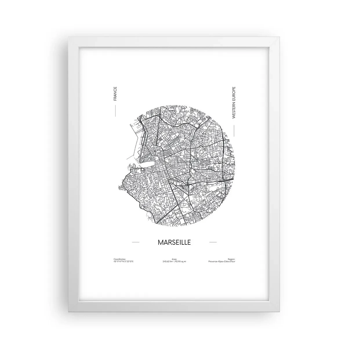 Póster en marco blanco - Anatomía de Marsella - 30x40 cm