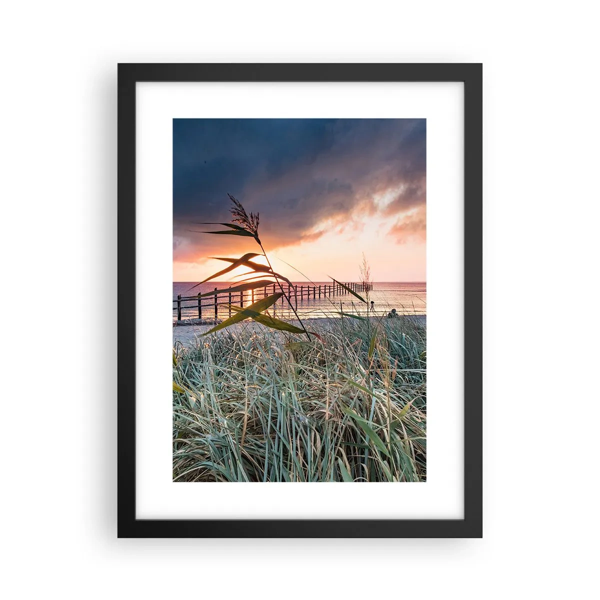 Póster en marco negro - Bailando con el viento - 30x40 cm