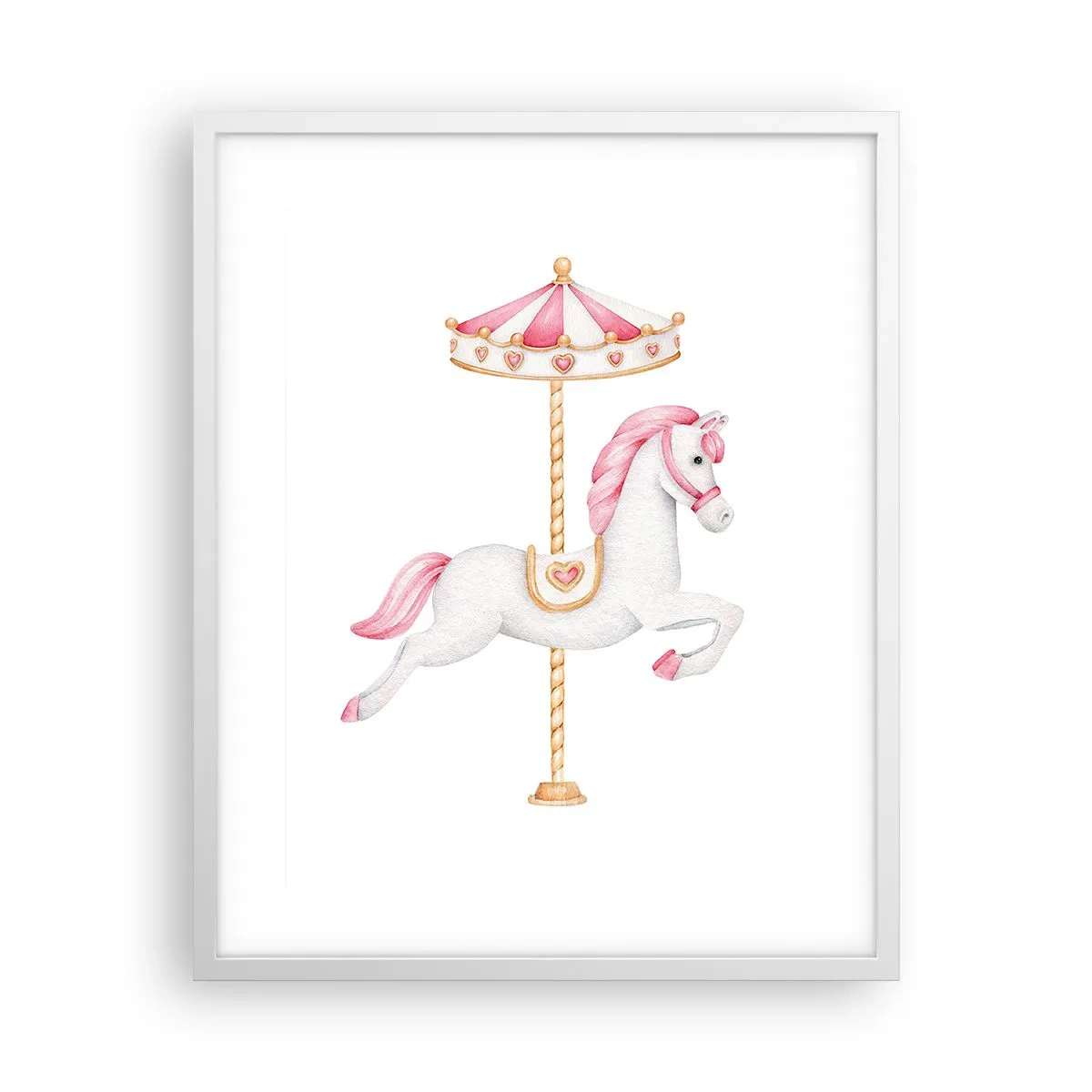 Póster en marco blanco - Partió al galope - 40x50 cm