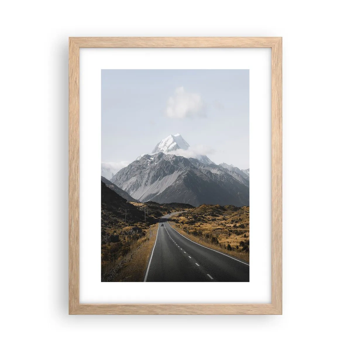 Póster en marco roble claro - El camino al corazón de las montañas - 30x40 cm