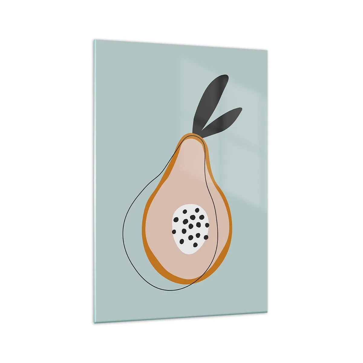 Cuadro sobre vidrio - Impresiones sobre Vidrio - Pera abstracta sobre un fondo claro - 70x100cm - El interior de la naturaleza - Decoración de pared moderna para salón y dormitorio ARTTOR