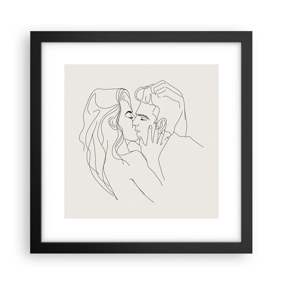 Póster en marco negro - Unión y sentimiento - 30x30 cm