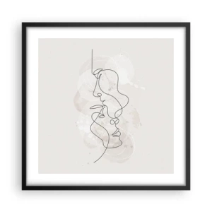 Póster en marco negro - En un abrazo - 50x50 cm