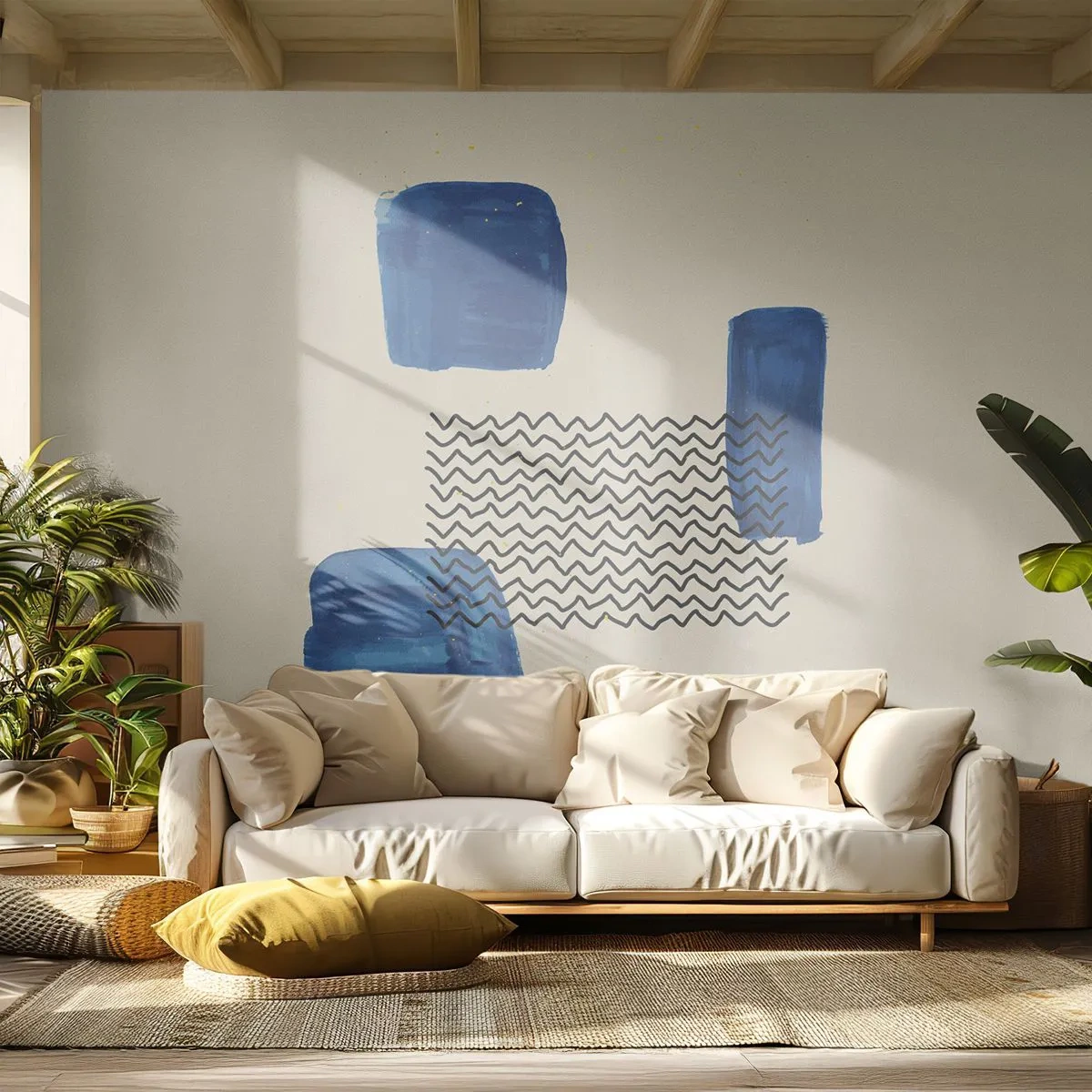 Fotomural Premium Canvas - Un cuarteto abstracto - Abstracción, Pedazo, Arte Moderno. - 300x210 cm