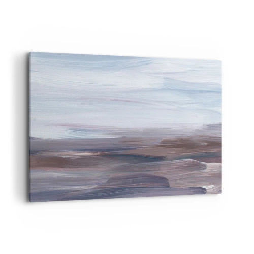 Cuadro sobre lienzo - Impresión de Imagen - Una abstracción sutil con trazos delicados en tonos pastel. - 120x80cm - Elementos: agua - Decoración de pared moderna para salón y dormitorio ARTTOR