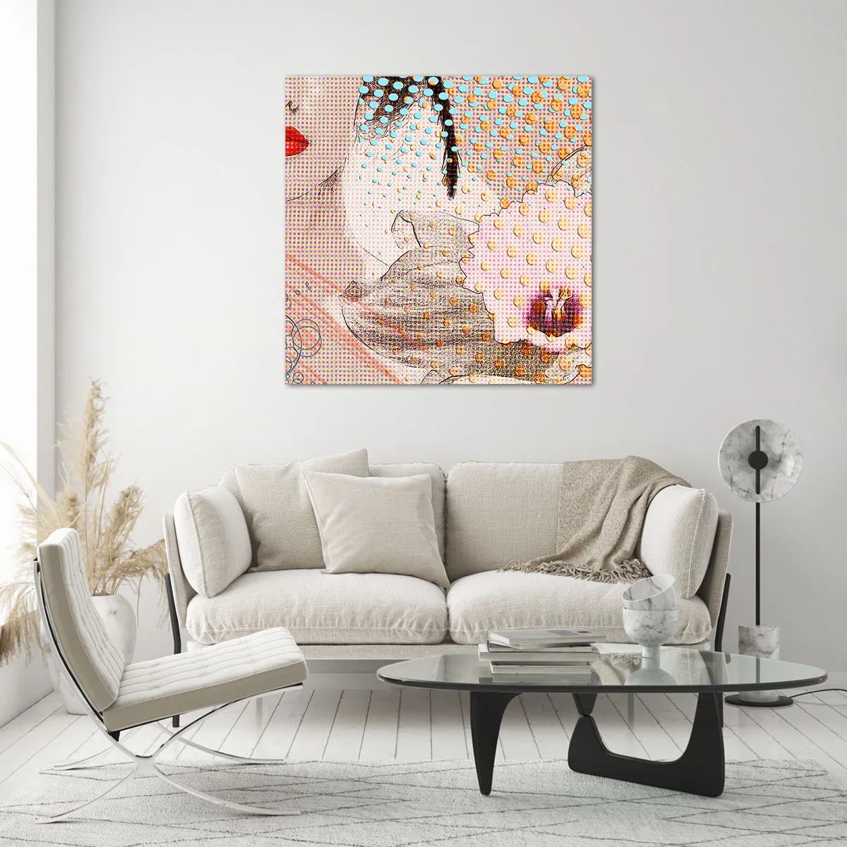 Cuadro sobre vidrio - Impresiones sobre Vidrio - Heroína de cómic - 60x60 cm