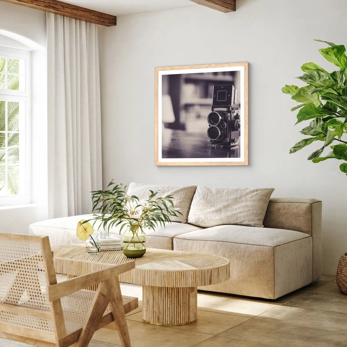 Póster en marco roble claro - La magia de la fotografía antigua - 40x40 cm