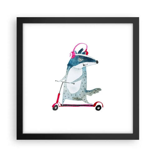 Póster en marco negro - Alegrías de tejón - 30x30 cm