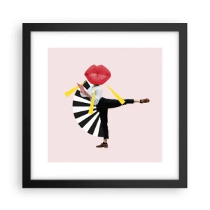 Póster en marco negro - Arte pop surrealista - 30x30 cm