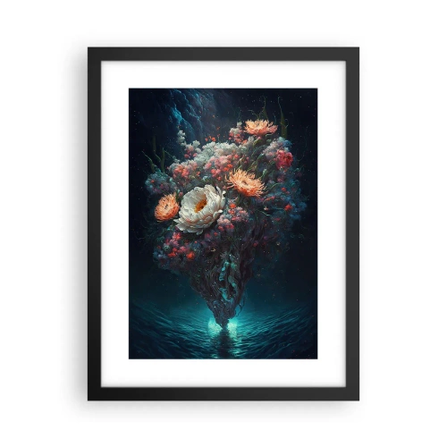 Póster en marco negro - Extraño jardín - 30x40 cm