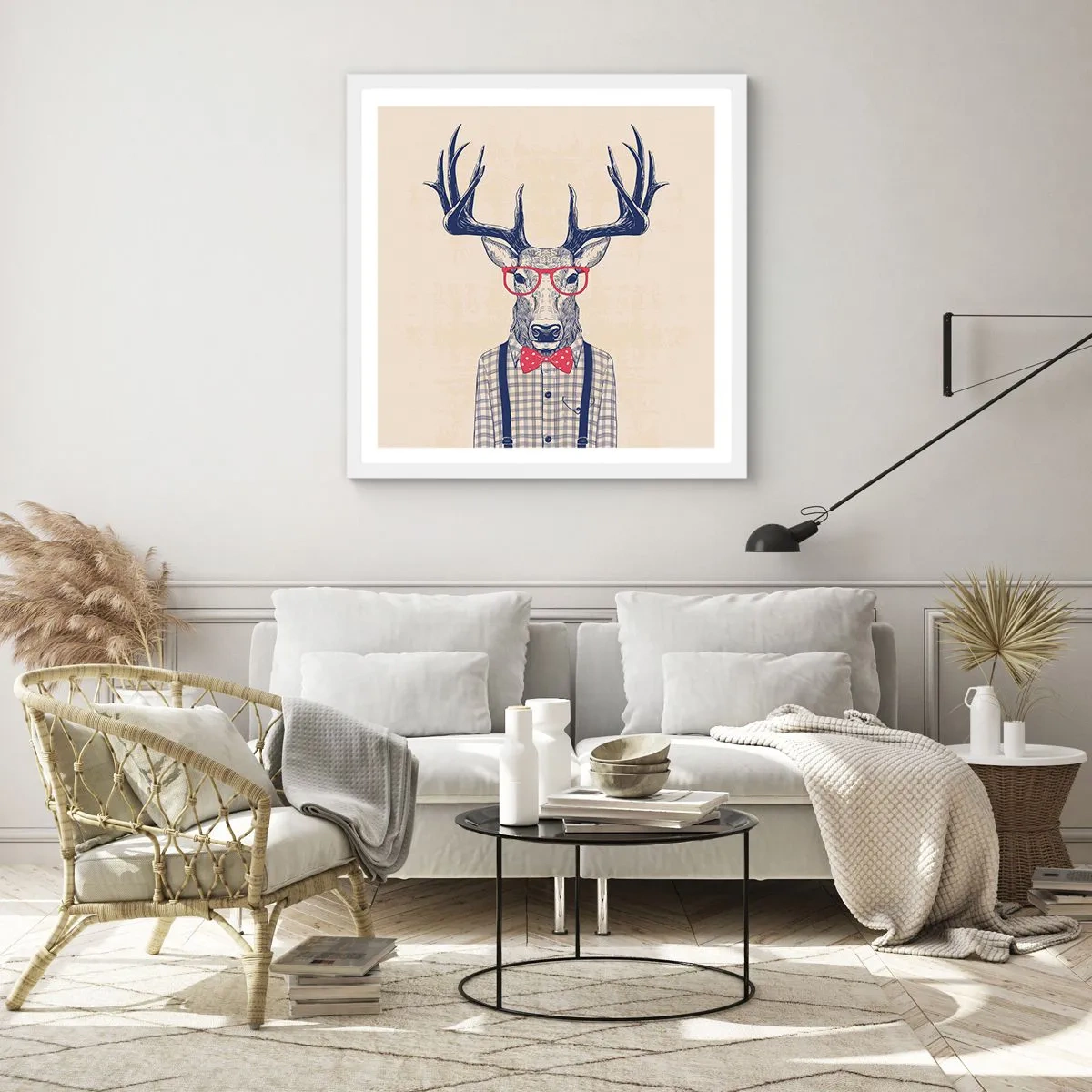 Póster en marco blanco - Una extravagancia lúdica - 60x60 cm