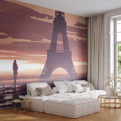 Fotomural Autadhesivo Deluxe Sticker - Sólo ellas dos - Ciudad, Torre Eiffel, París - 400x280 cm