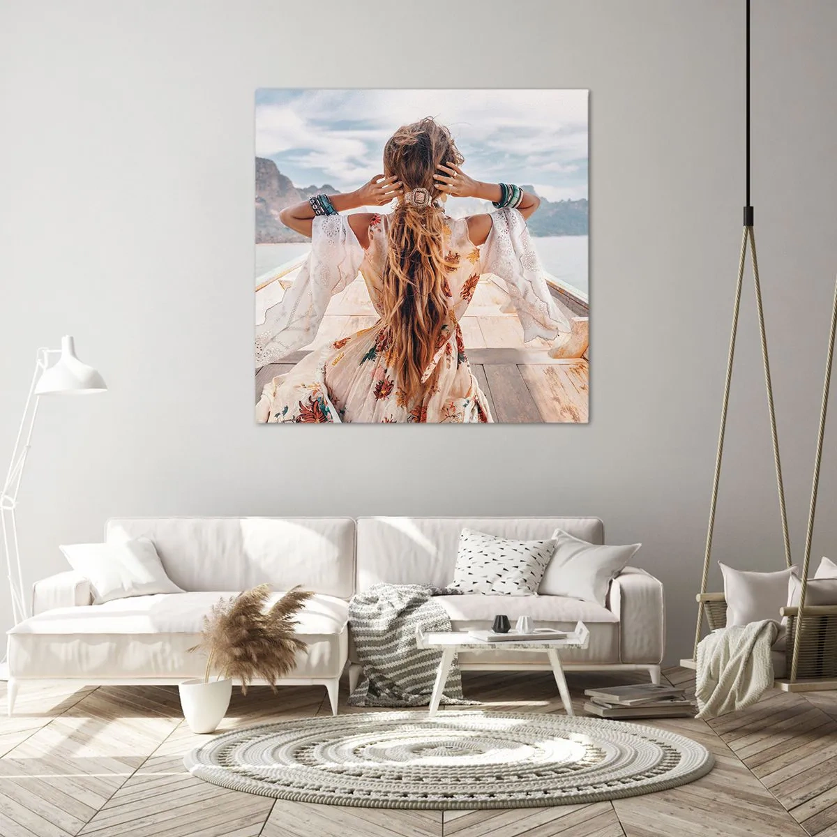 Cuadro sobre lienzo - Impresión de Imagen - Rumbo a la felicidad - 70x70 cm