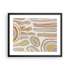 Póster en marco negro - Cortes transversales llenos de color - 50x40 cm