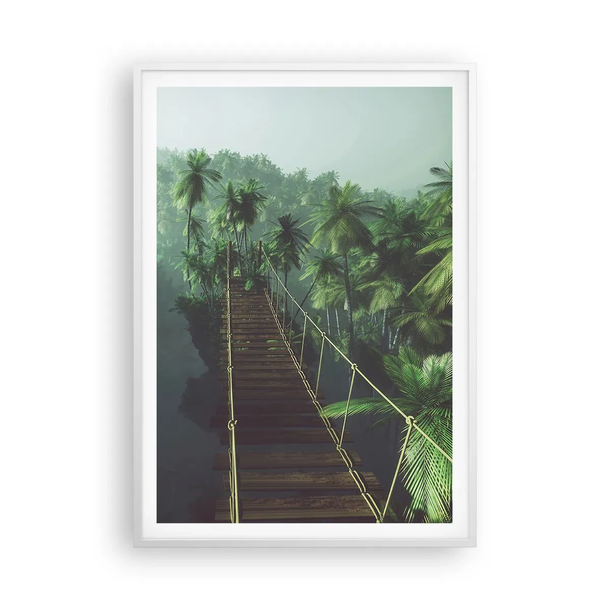 Póster en marco blanco - Sobre un mar de verde - 70x100 cm