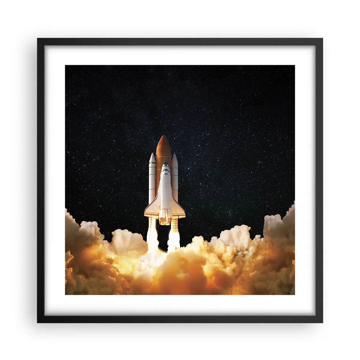 Póster en marco negro - ¡Ad astra! - 50x50 cm