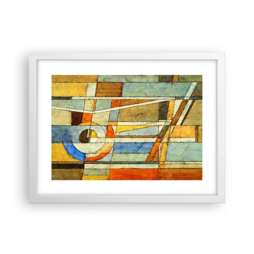Póster en marco blanco - Cubismo en una obra - 40x30 cm
