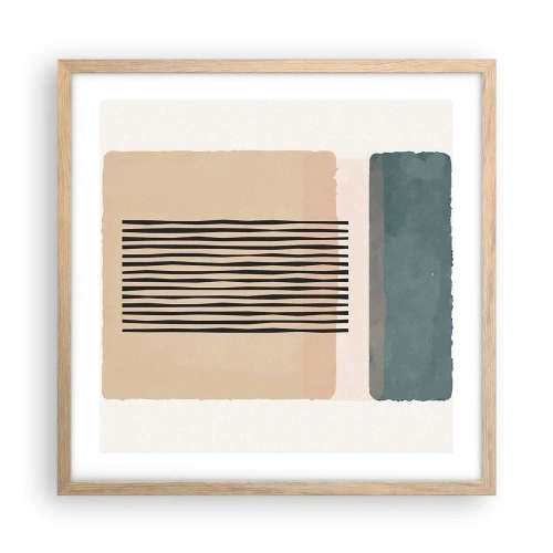 Póster en marco roble claro - Todo en orden - 50x50 cm