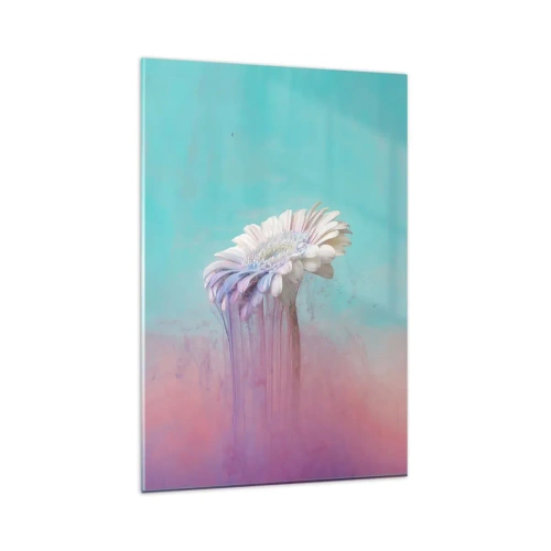 Cuadro sobre vidrio - Impresiones sobre Vidrio - Gerbera pastel con efecto difuminado - 80x120cm - El inframundo de las flores - Decoración de pared moderna para salón y dormitorio ARTTOR