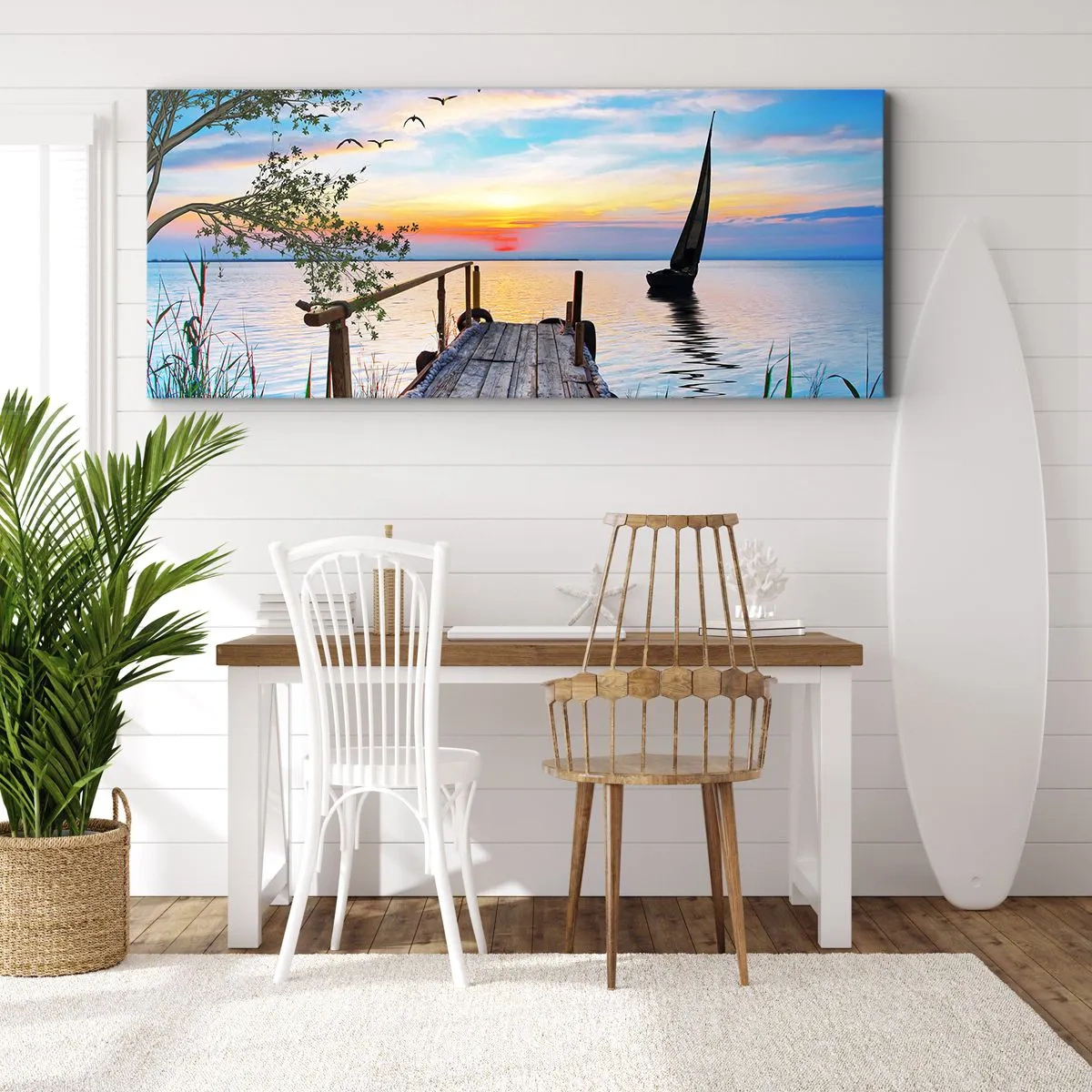 Cuadro sobre lienzo - Impresión de Imagen - Que llegue la noche - 100x40 cm