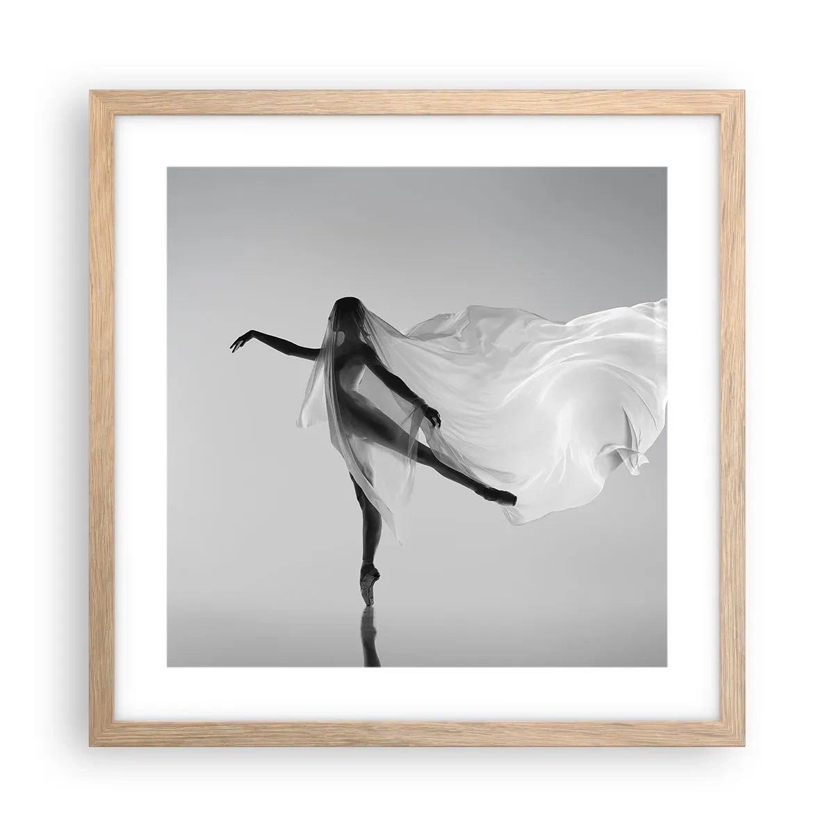 Póster en marco roble claro - Ligereza y gracia - 40x40 cm